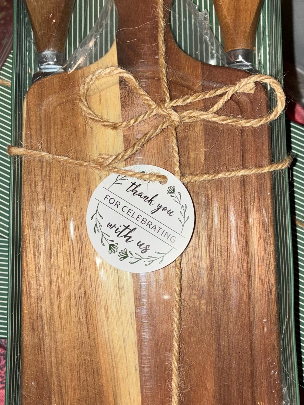 3 Piece Wood Serving Board Set with Rope Detail